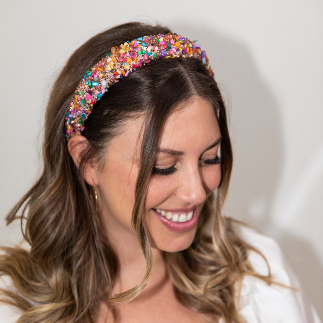 All That Glitters Headband - Multi + Rose Gold