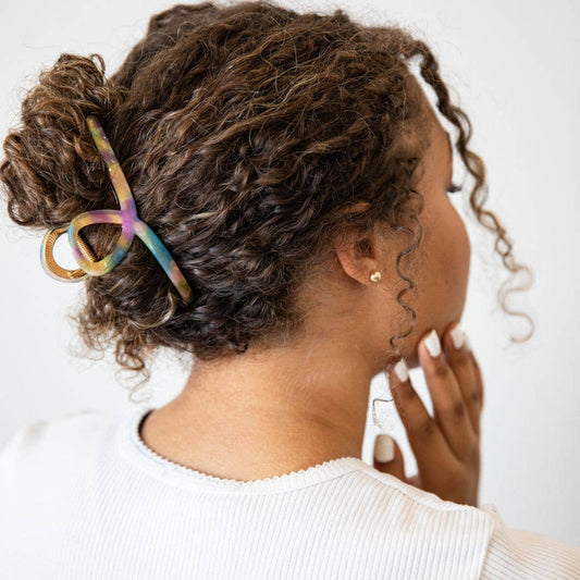 Looped Claw Clip - Rainbow | Sturdy Metal Hair Clip