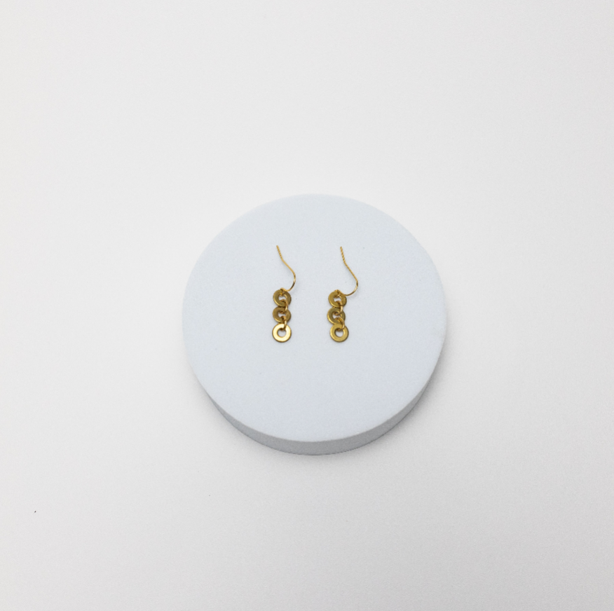 Waterfall Brass & Gold Plated Earrings