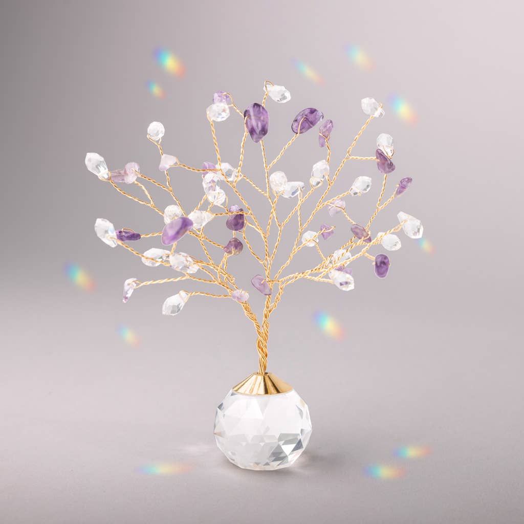 Suncatcher Tree of Life - Amethyst/Protection/Gold