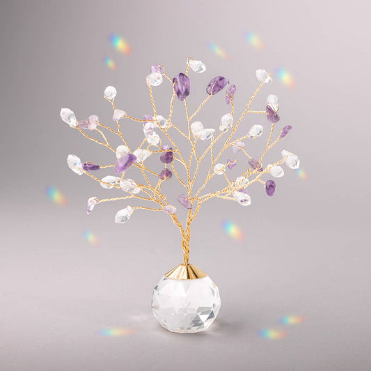 Suncatcher Tree of Life - Amethyst/Protection/Gold