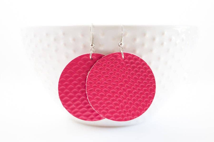 Leather Circle Earrings