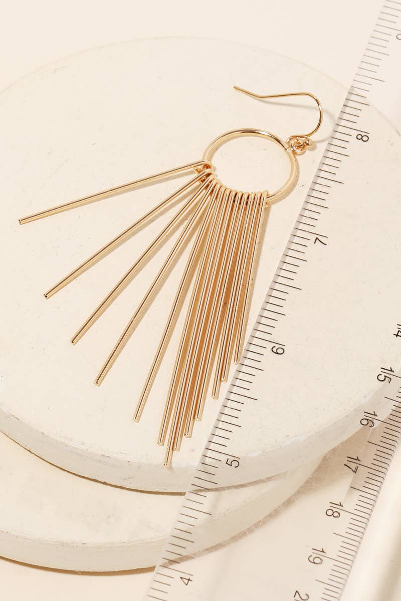 Thin Bar Fringe Earrings