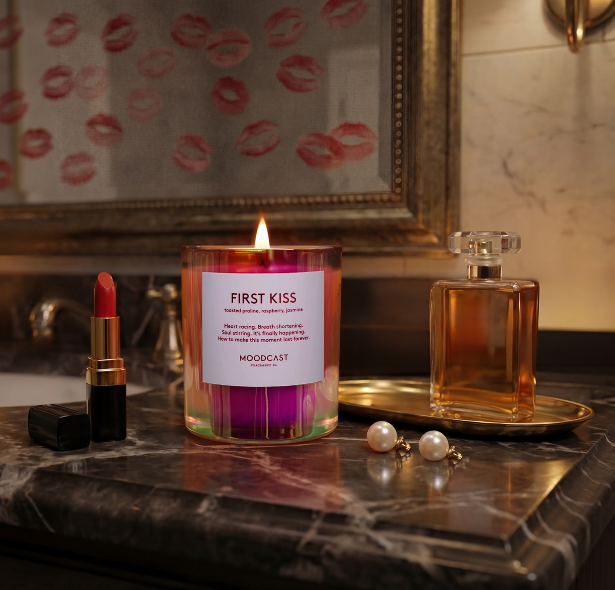 Coconut Wax Candle - Vibes - First Kiss - 8 oz Glass Jar