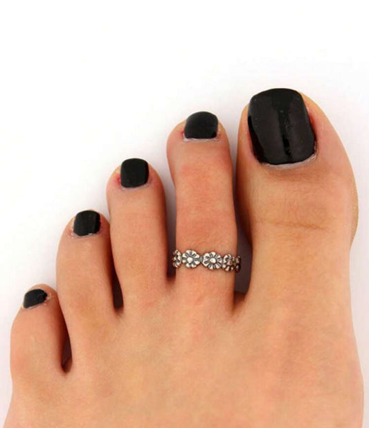 Stainless Steel Flower Toe Ring