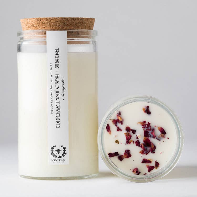 Rose Sandalwood : Apothecary Candle ( Grounding )