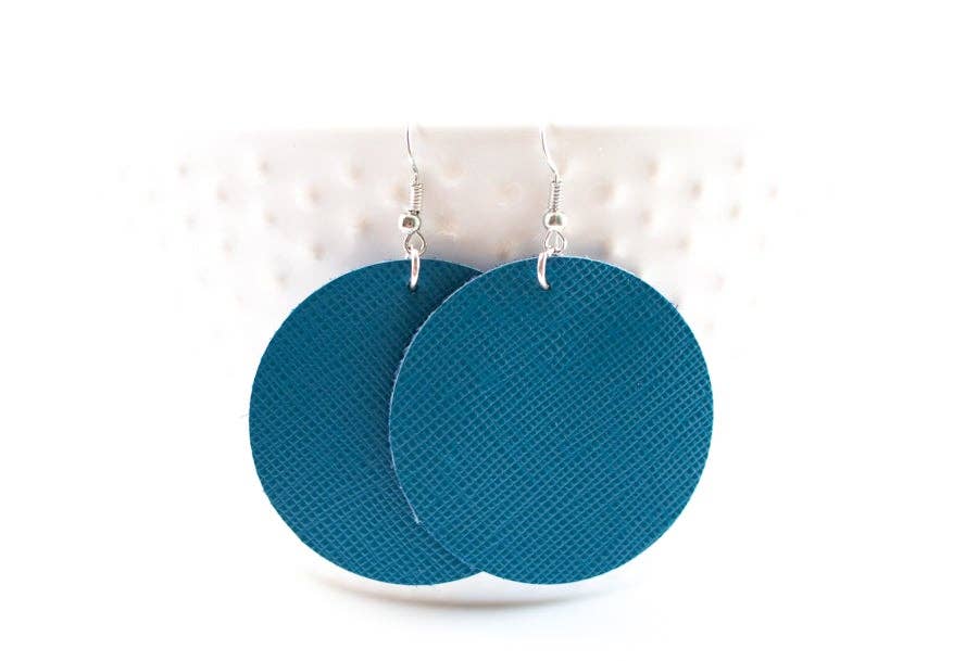 Leather Circle Earrings