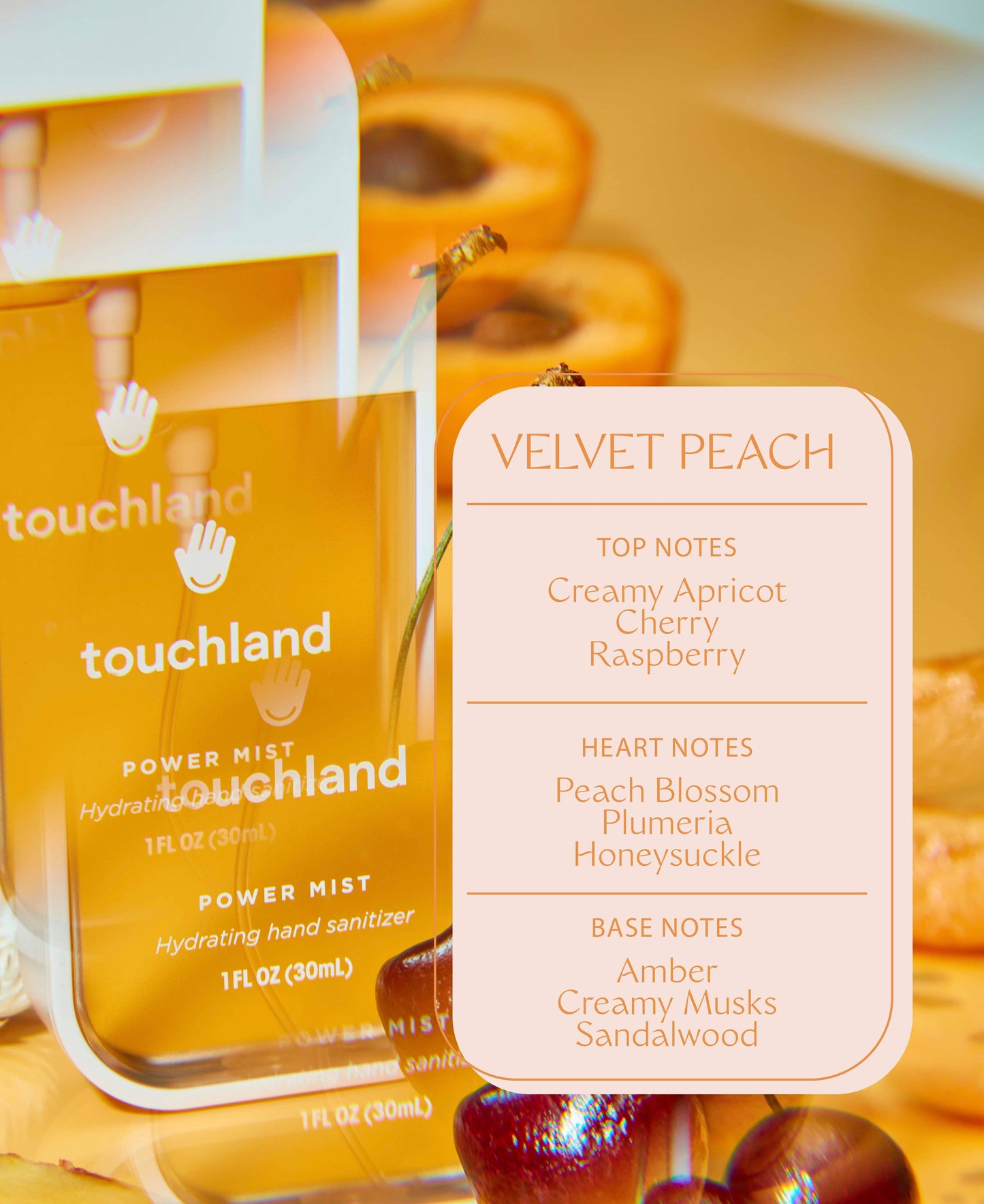 Power Mist Velvet Peach Hand Sanitizer