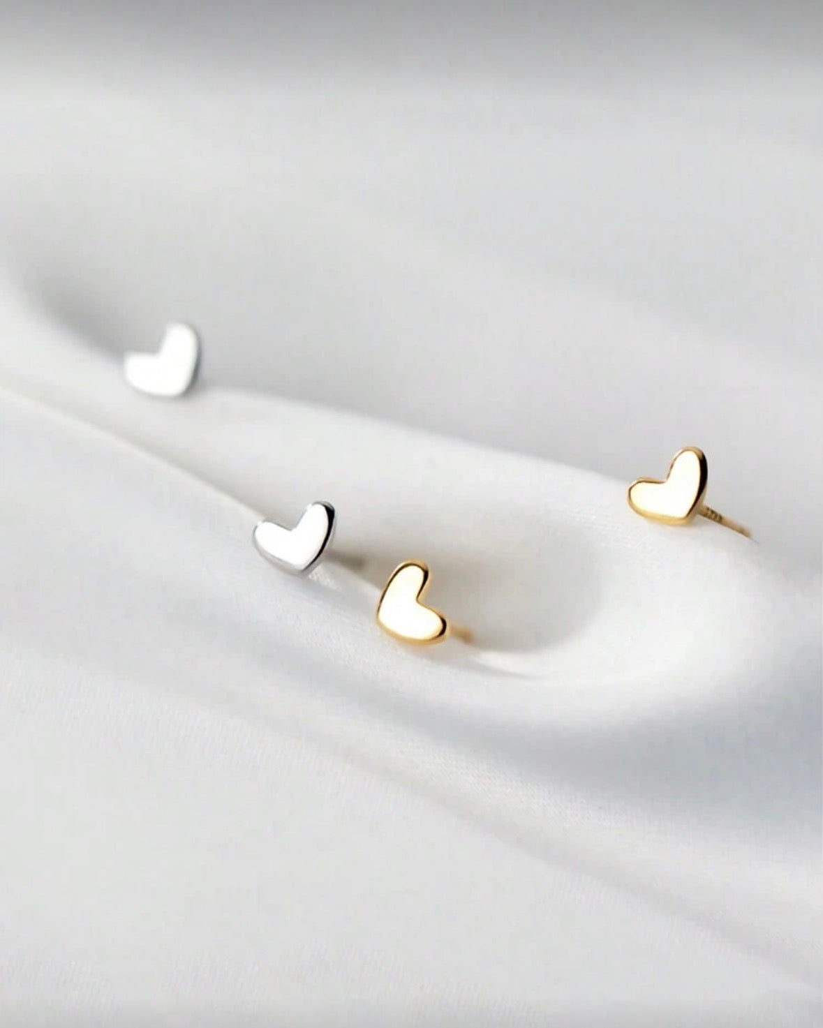 Silver Sterling Heart Stud Earrings