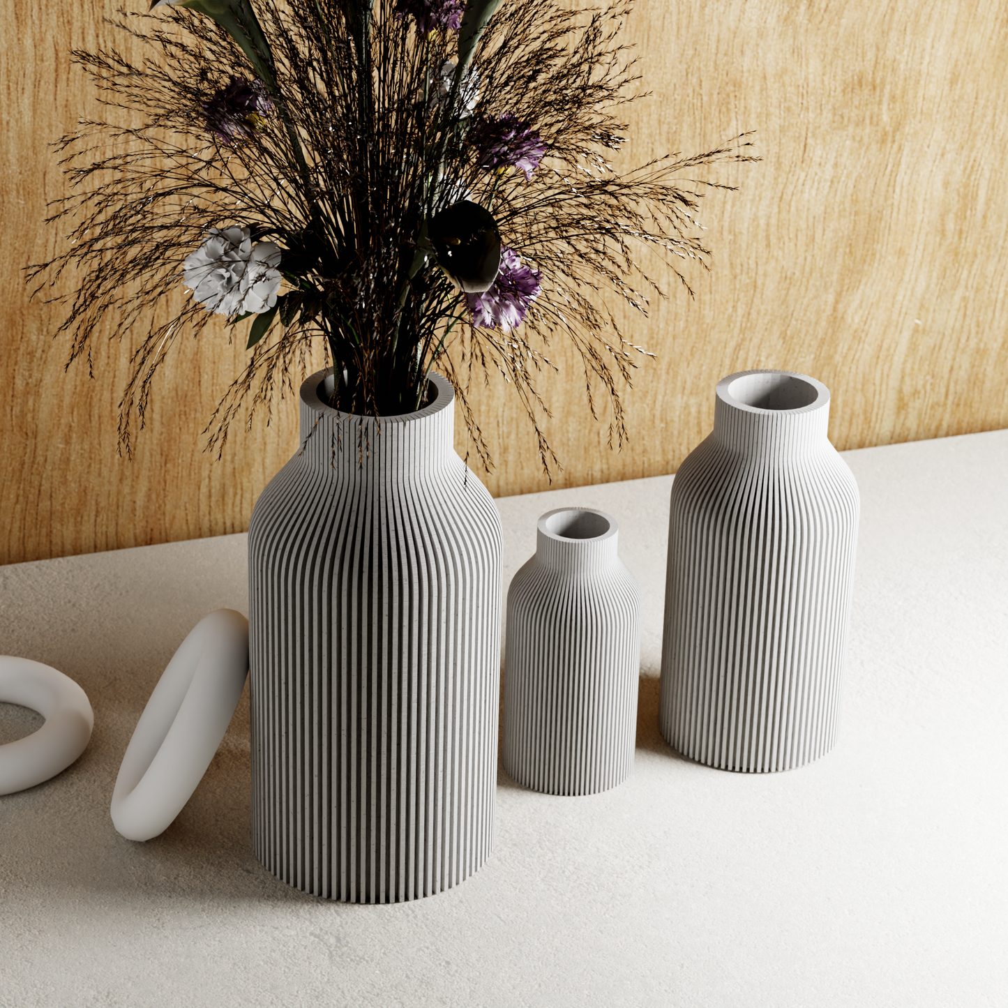 3D-Printed EcoFriendly Bottle Vase - 3 Sizes / Styles