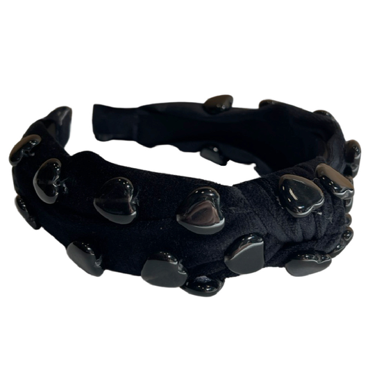 Stone Quartz Traditional Knot Headband - Black | Soft Felt