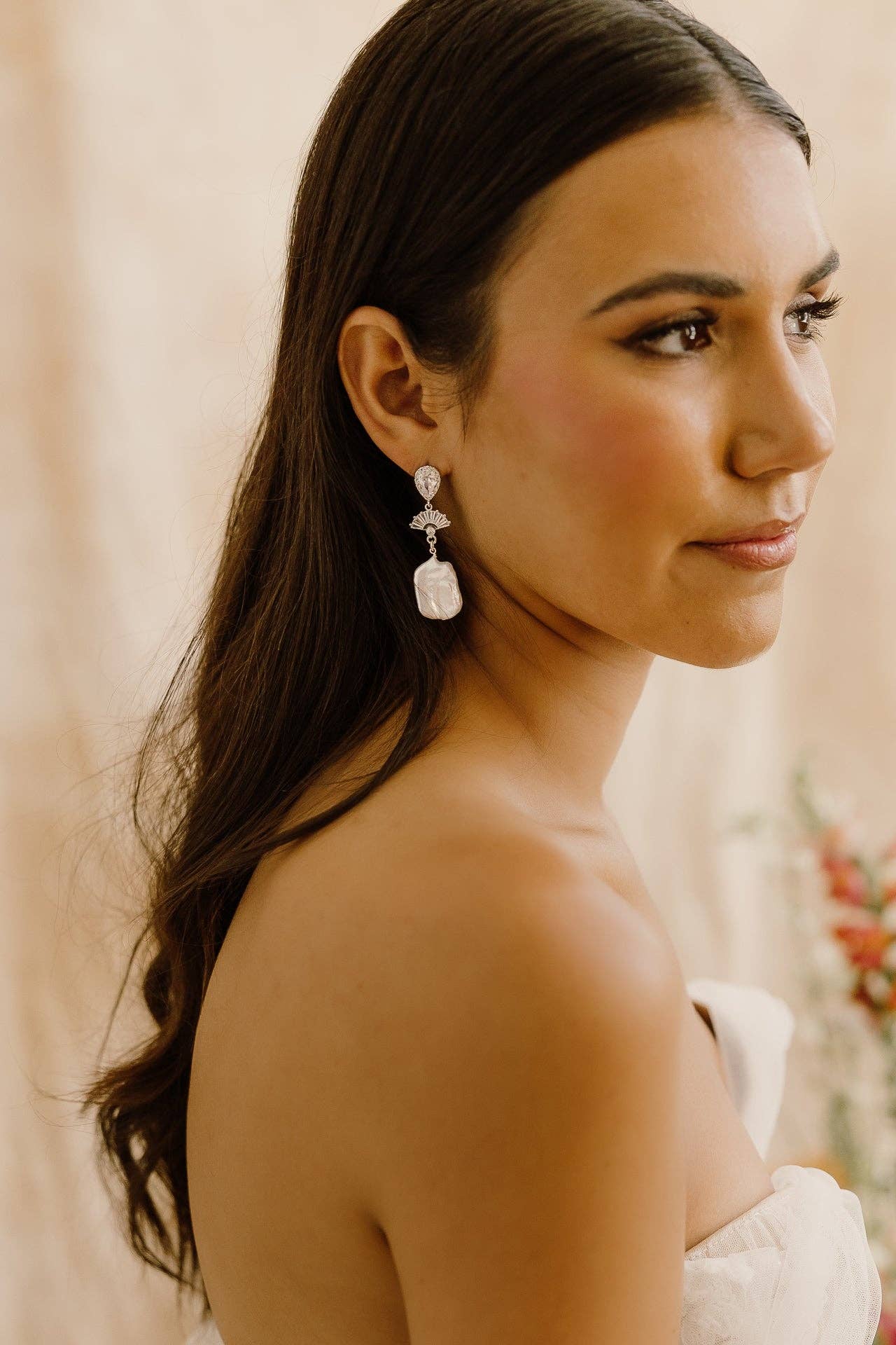 Emma Freshwater Pearl Drop Earrings Bridal