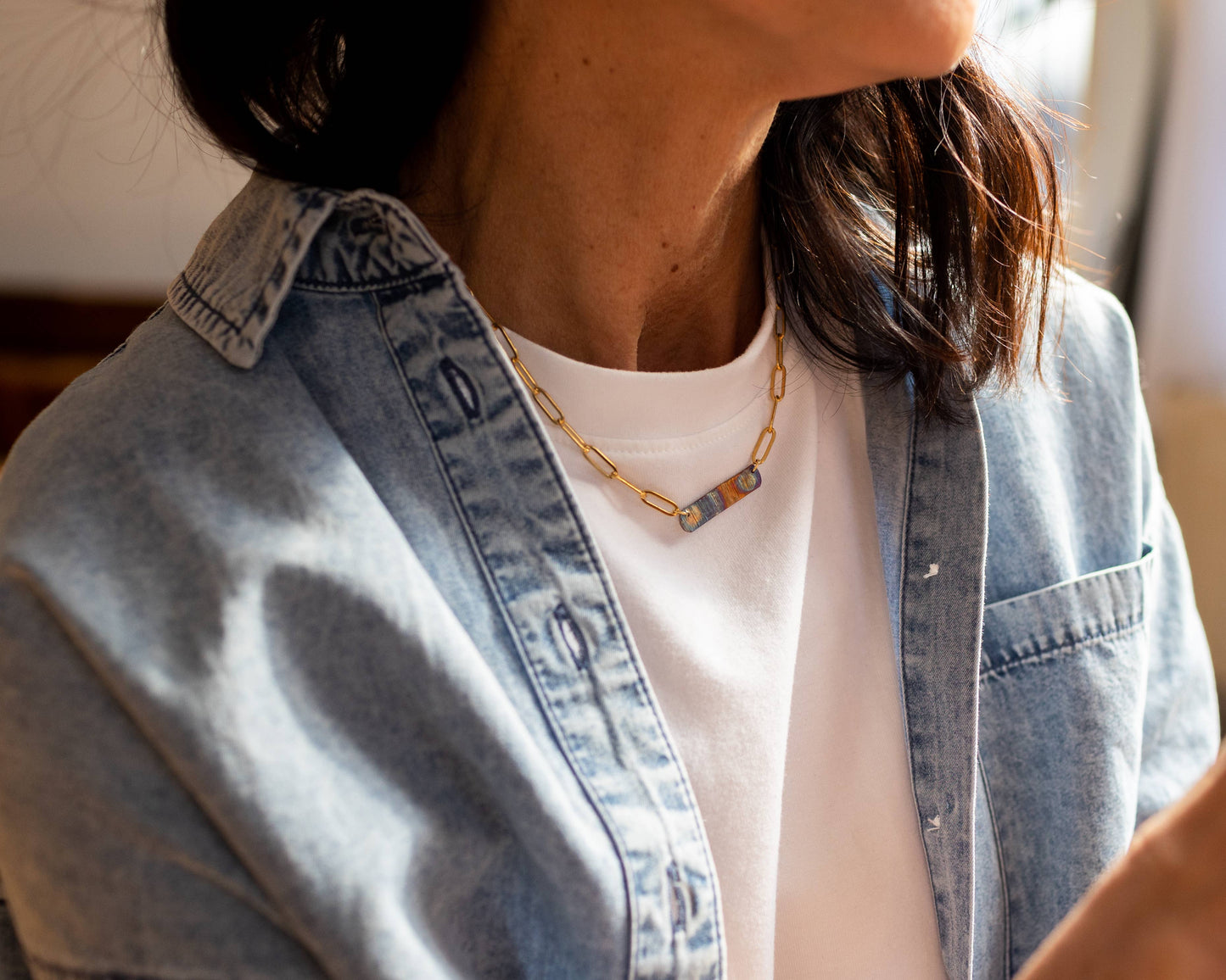 Refined Through Fire Bar Necklace