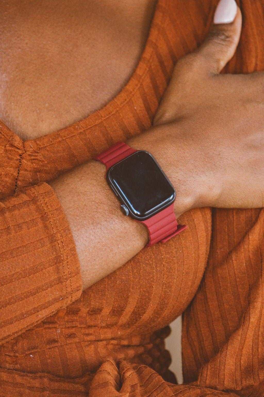 Deep Red Magnetic Loop Watch Band