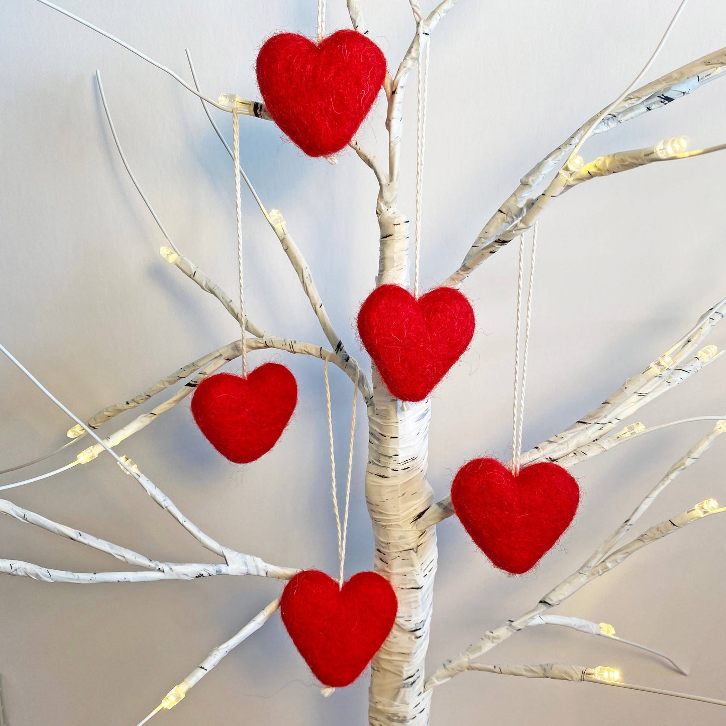Felt Heart Ornament Singles Red