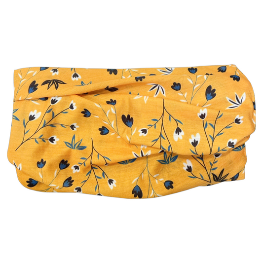 Tube Turban - Mustard Antique Floral
