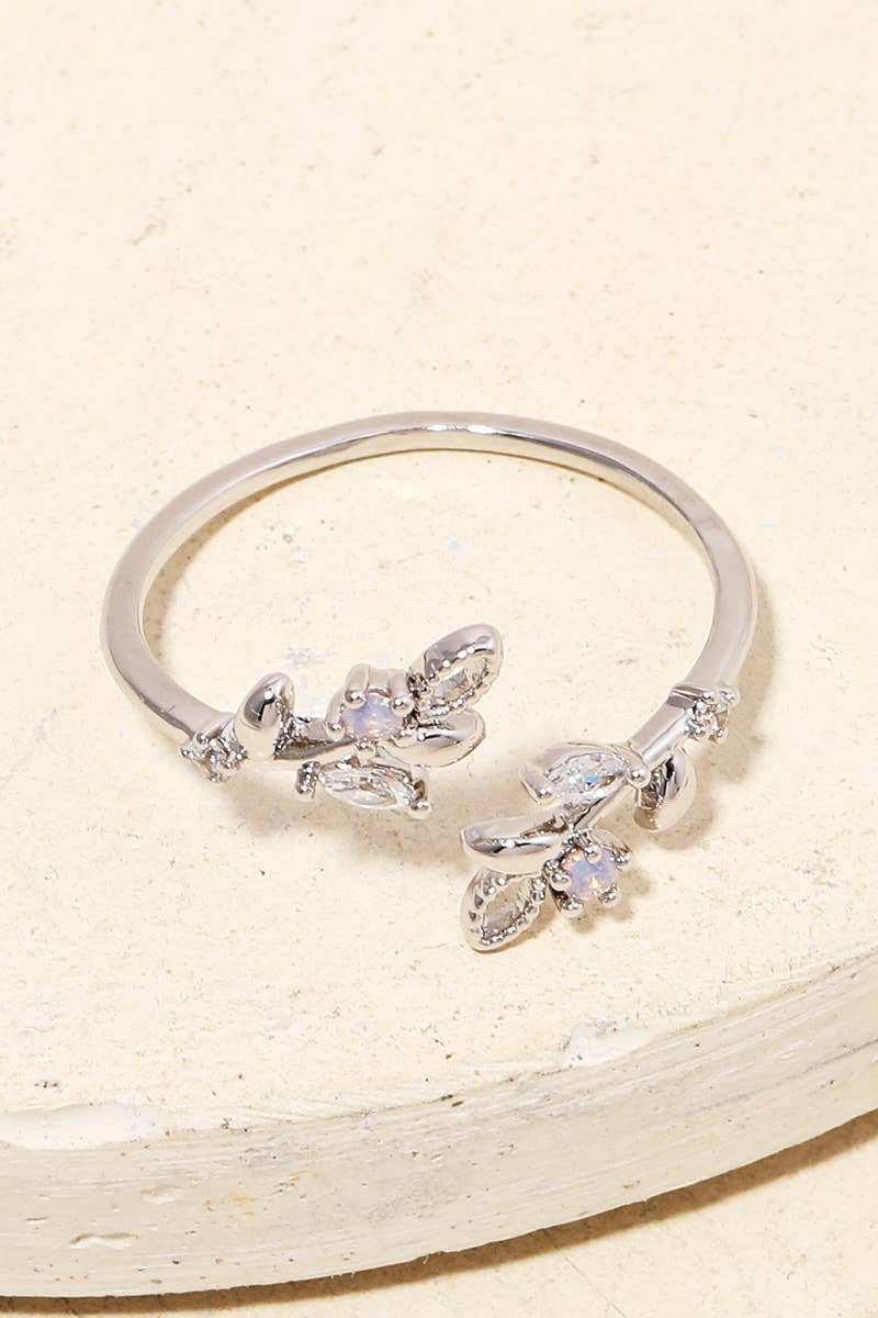 Open Leaf Adjustable Ring