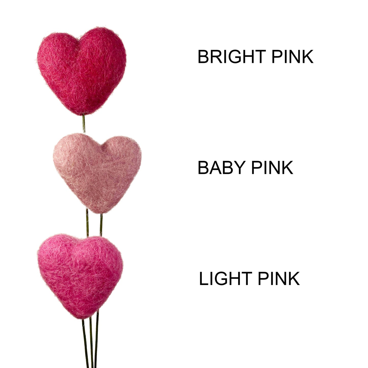 Felt Heart Ornament Singles Baby Pink