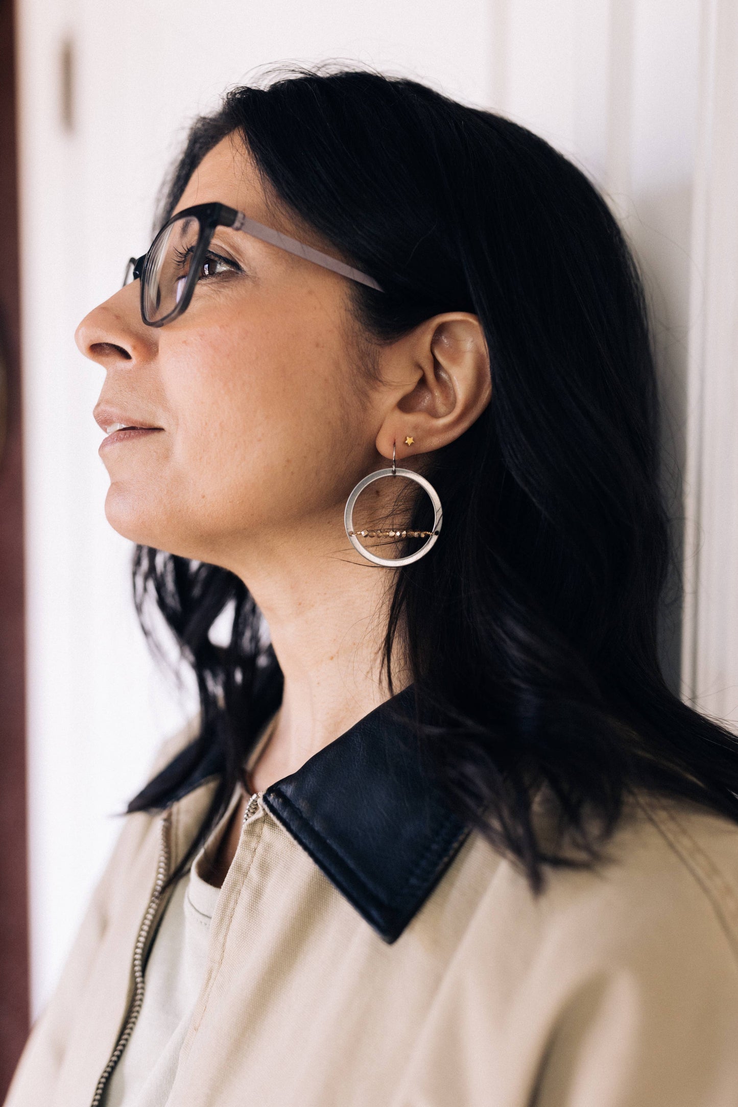 Horizons Stainless Steel Beaded Earrings