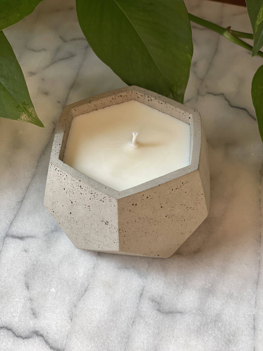 Geometric Cement Candle