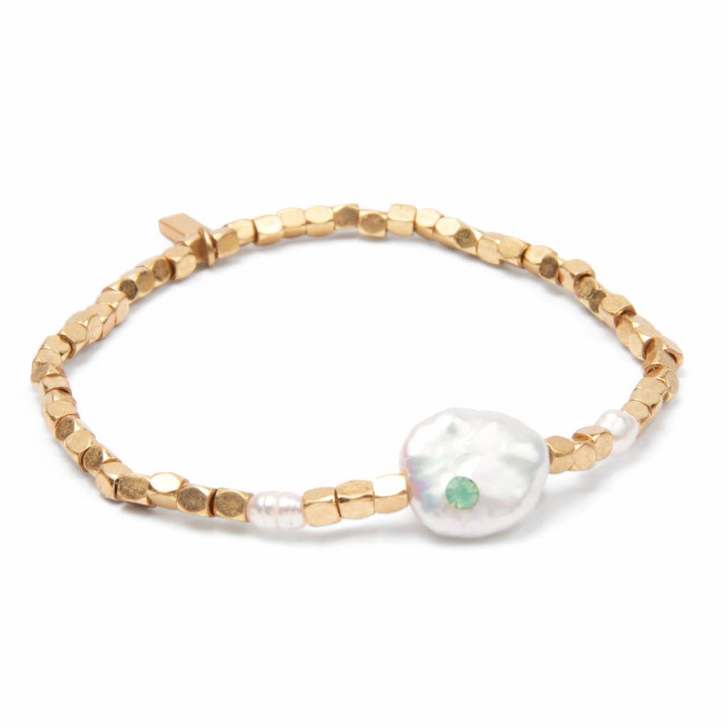 Pearl Affirmation Bracelet - Courage/Gold