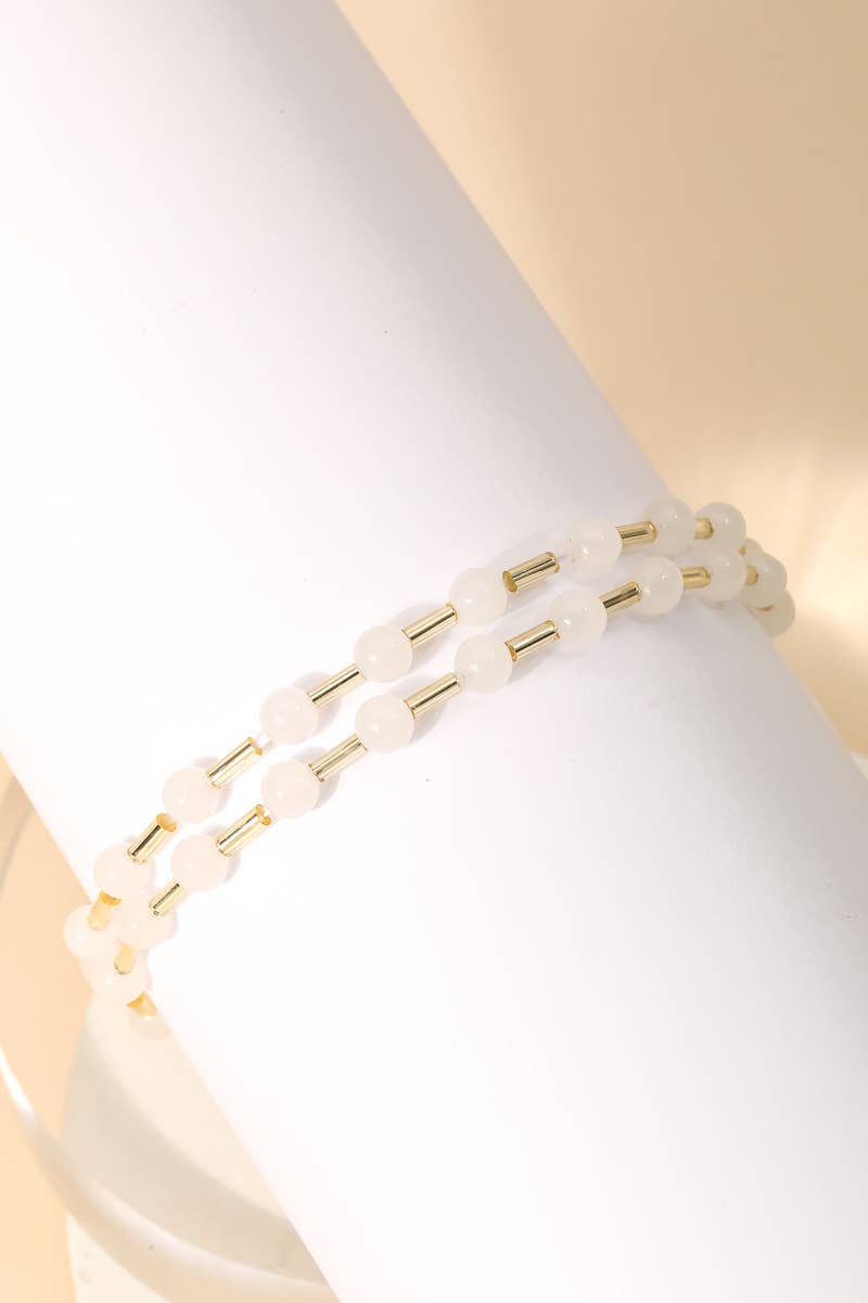 Ball Bead Tube Stretch Bracelet