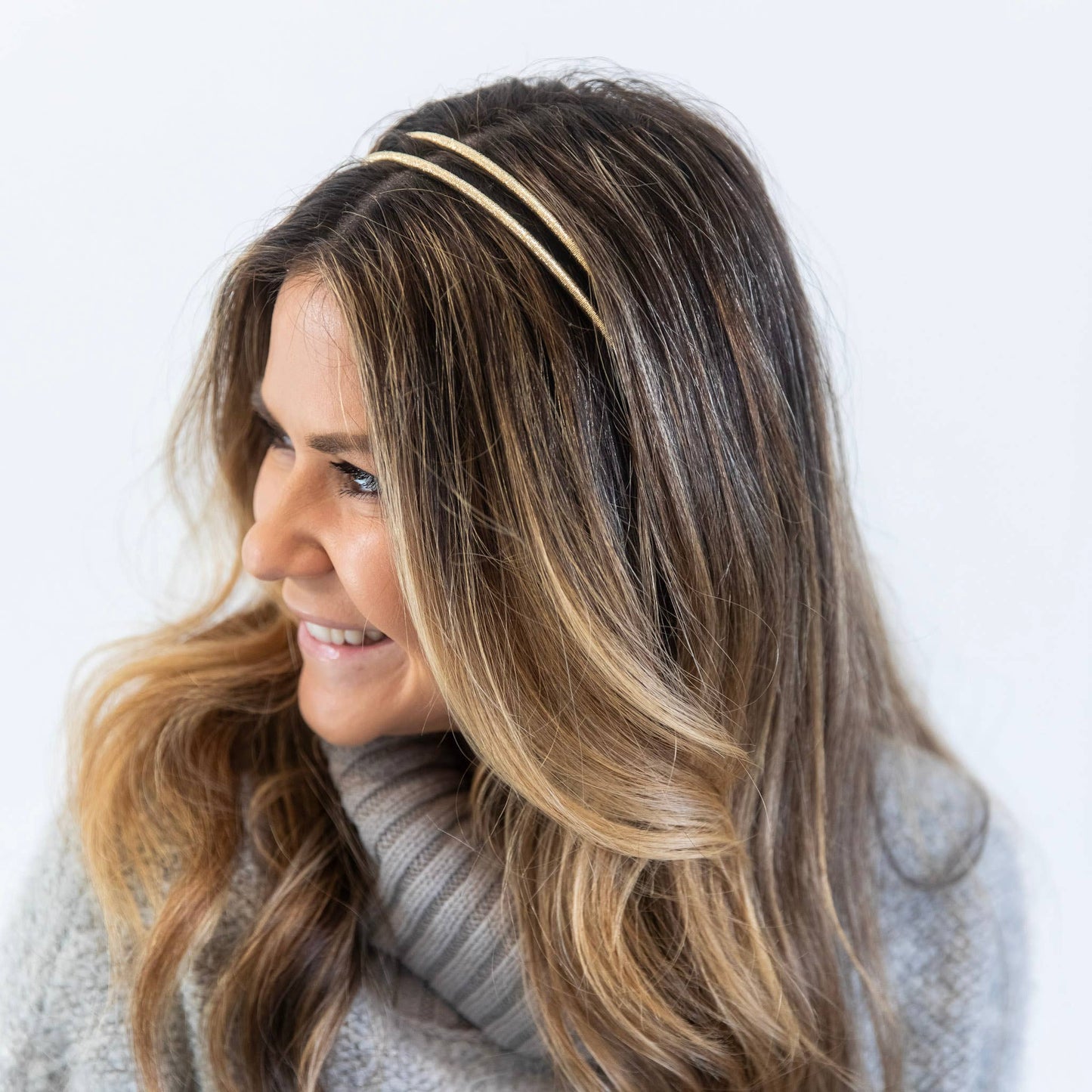 Thin Double Headband - Gold