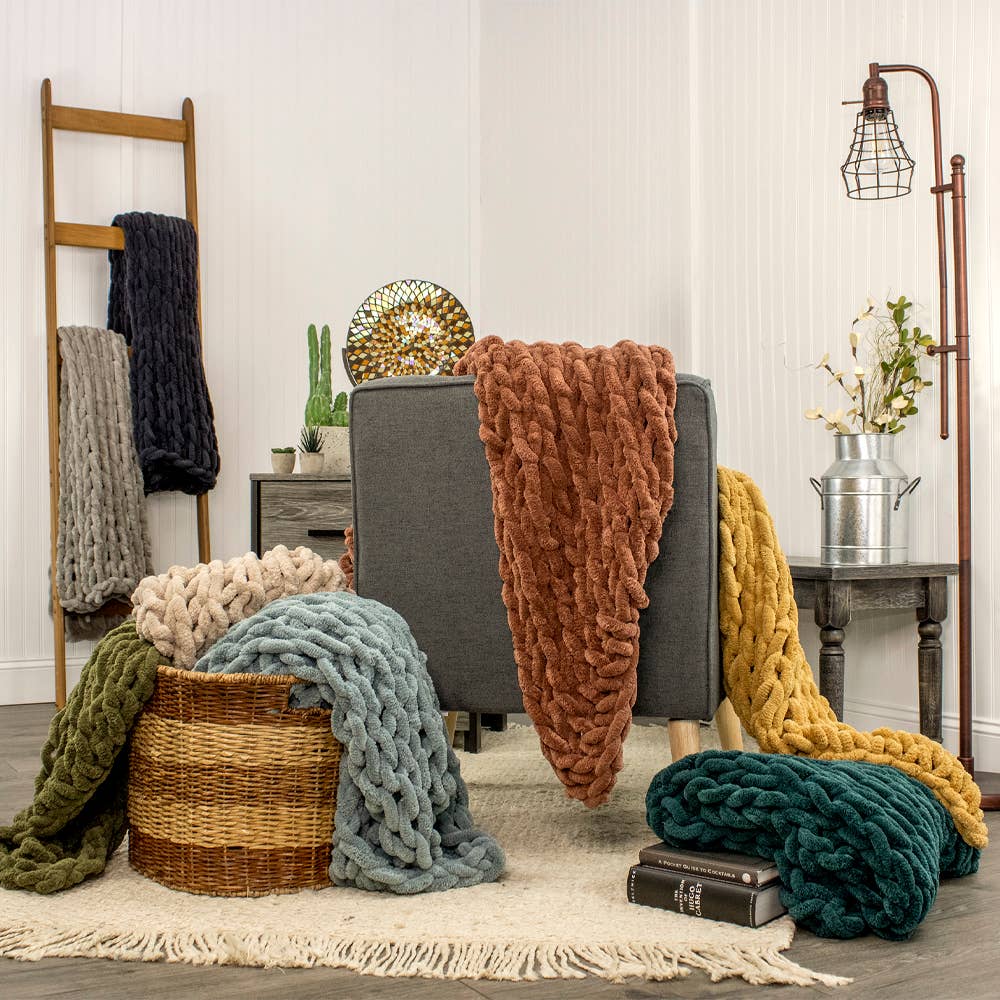 Chenille Chunky Knit Throws