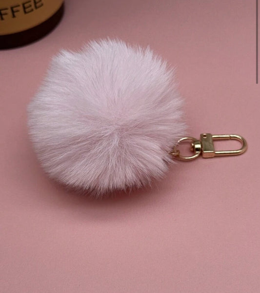 Powder Puff Pom Pom Keychain
