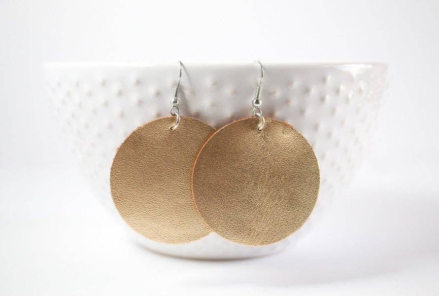 Leather Circle Earrings