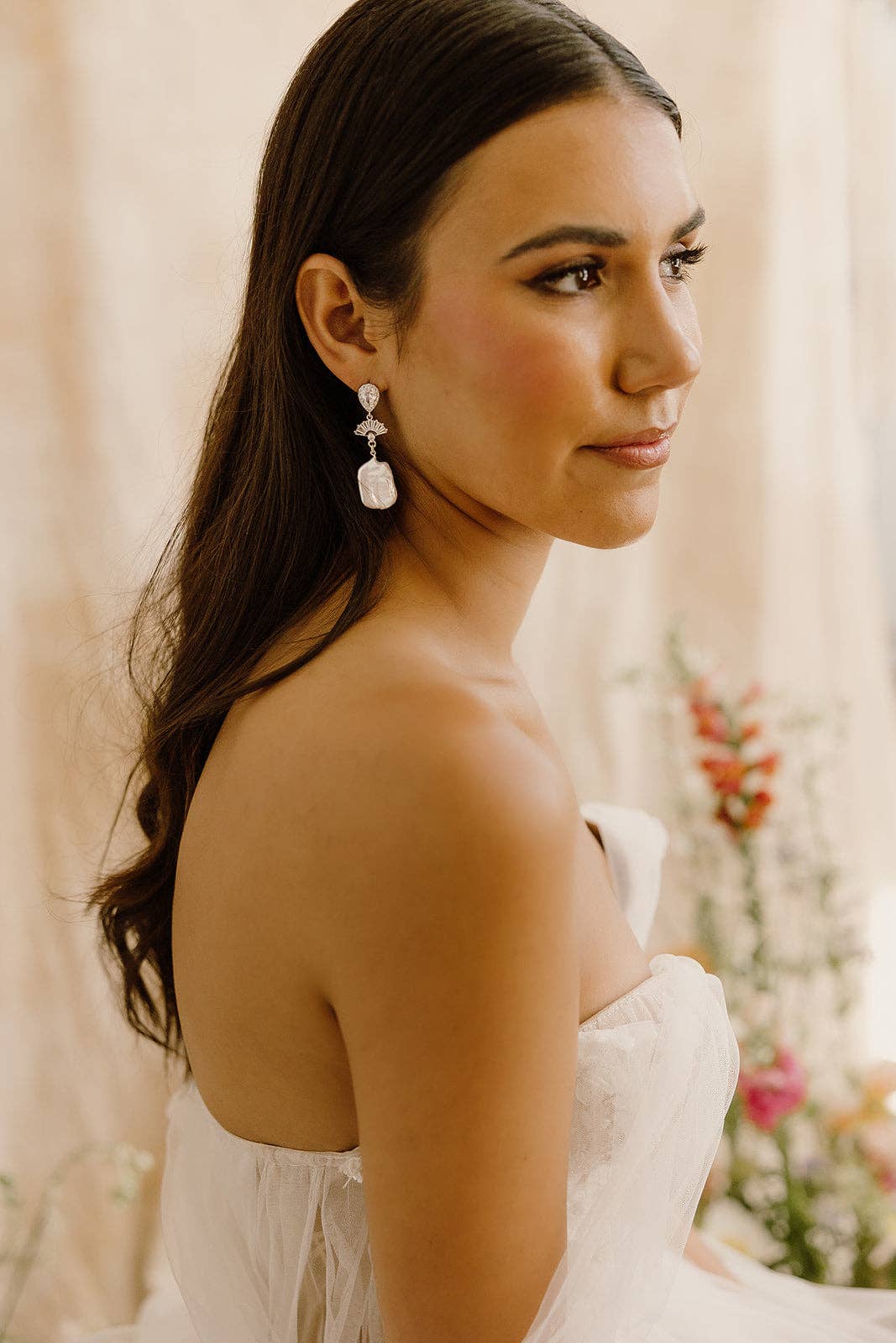 Emma Freshwater Pearl Drop Earrings Bridal