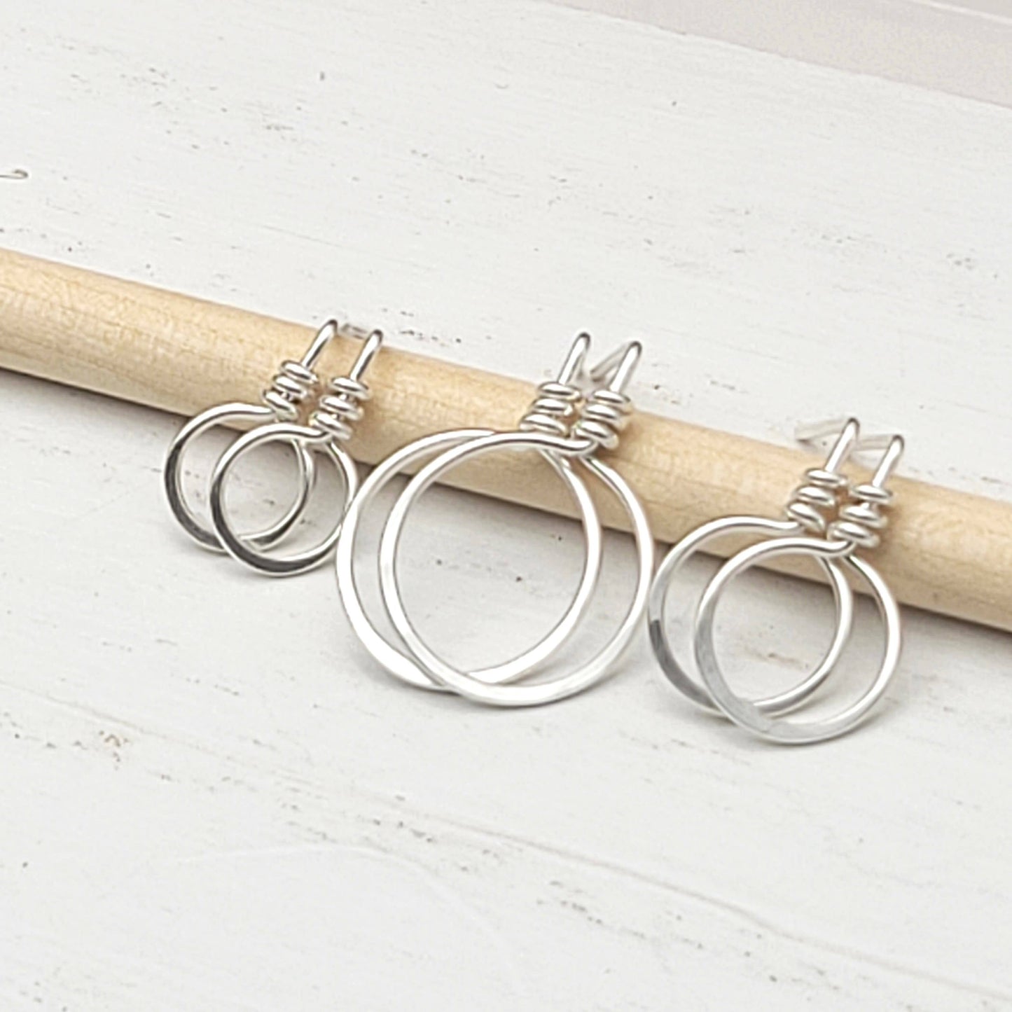 Small Sterling Silver Circle Stud Earrings