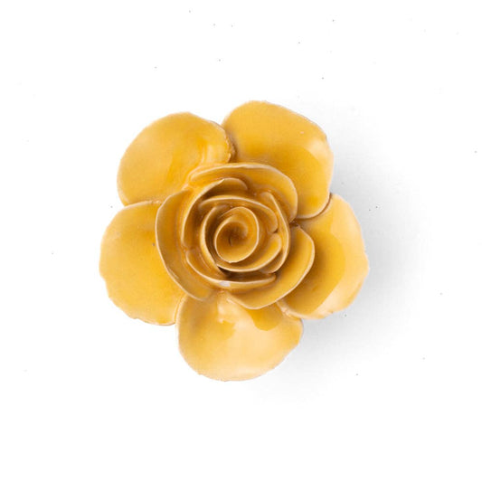 France Ceramic Flower Wall Art Yellow Ranunculus
