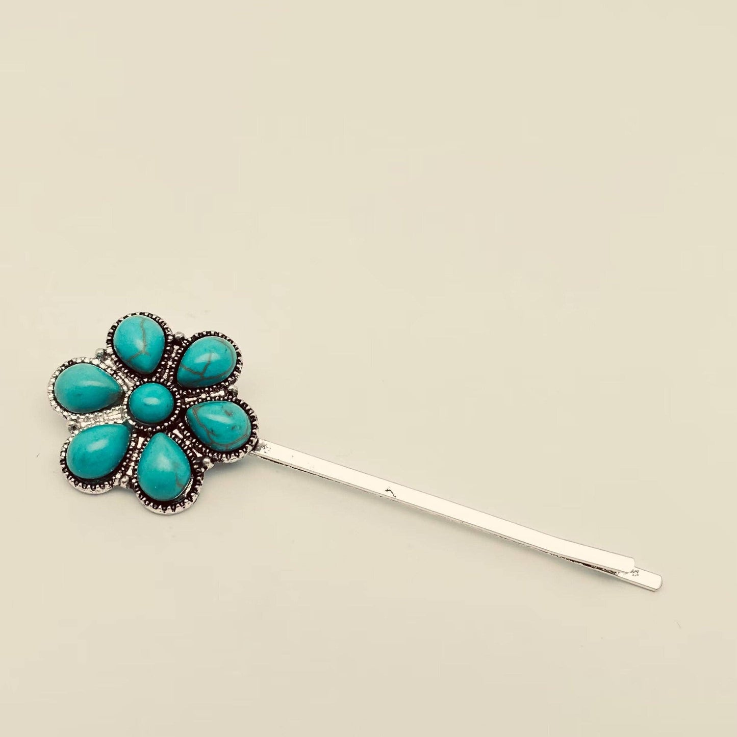 Hair Clip 3 pk - Western Style Vintage Turquoise Hairpin