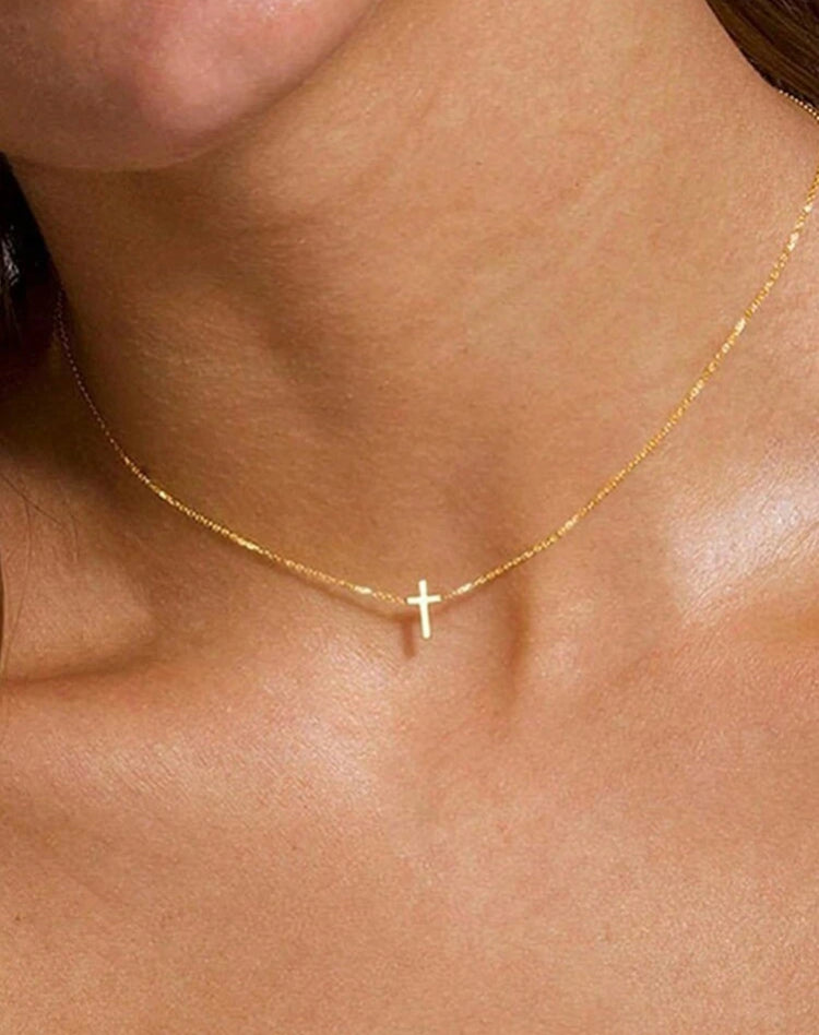 Dainty Gold Cross Necklace