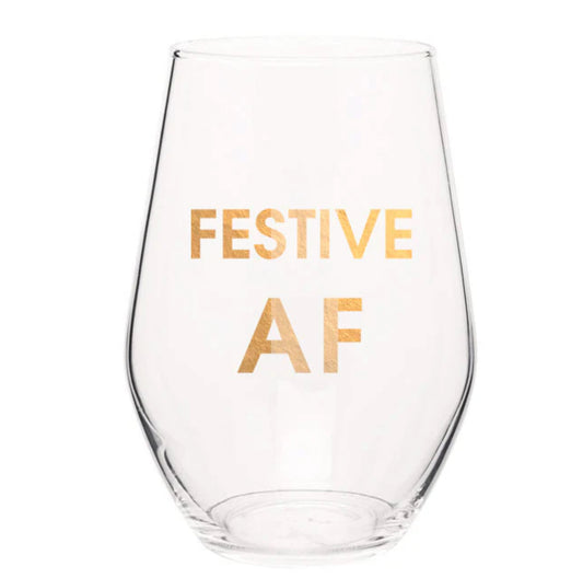 FESTIVE AF- GOLD FOIL STEMLESS WINE GLASS