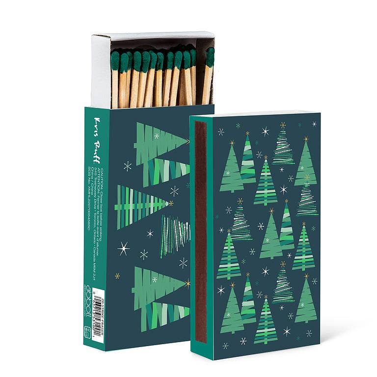 Retro Graphic Tree Matches-45stks-4"L