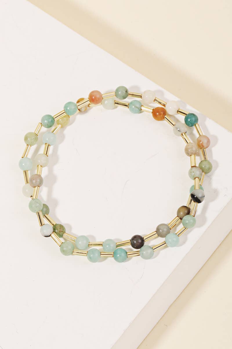 Ball Bead Tube Stretch Bracelet