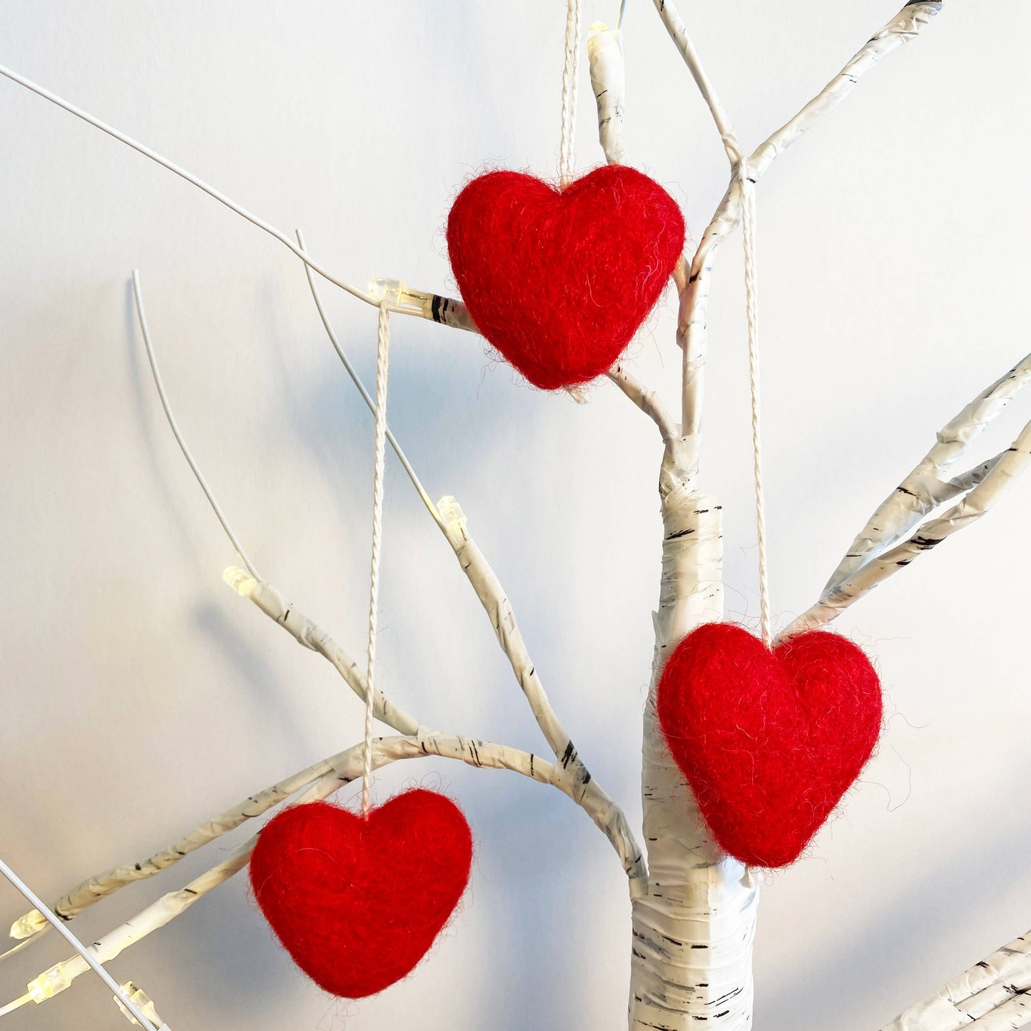 Felt Heart Ornament Singles Red
