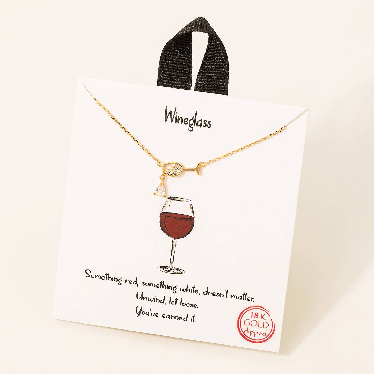 Pave Wine Glass Charm Necklace