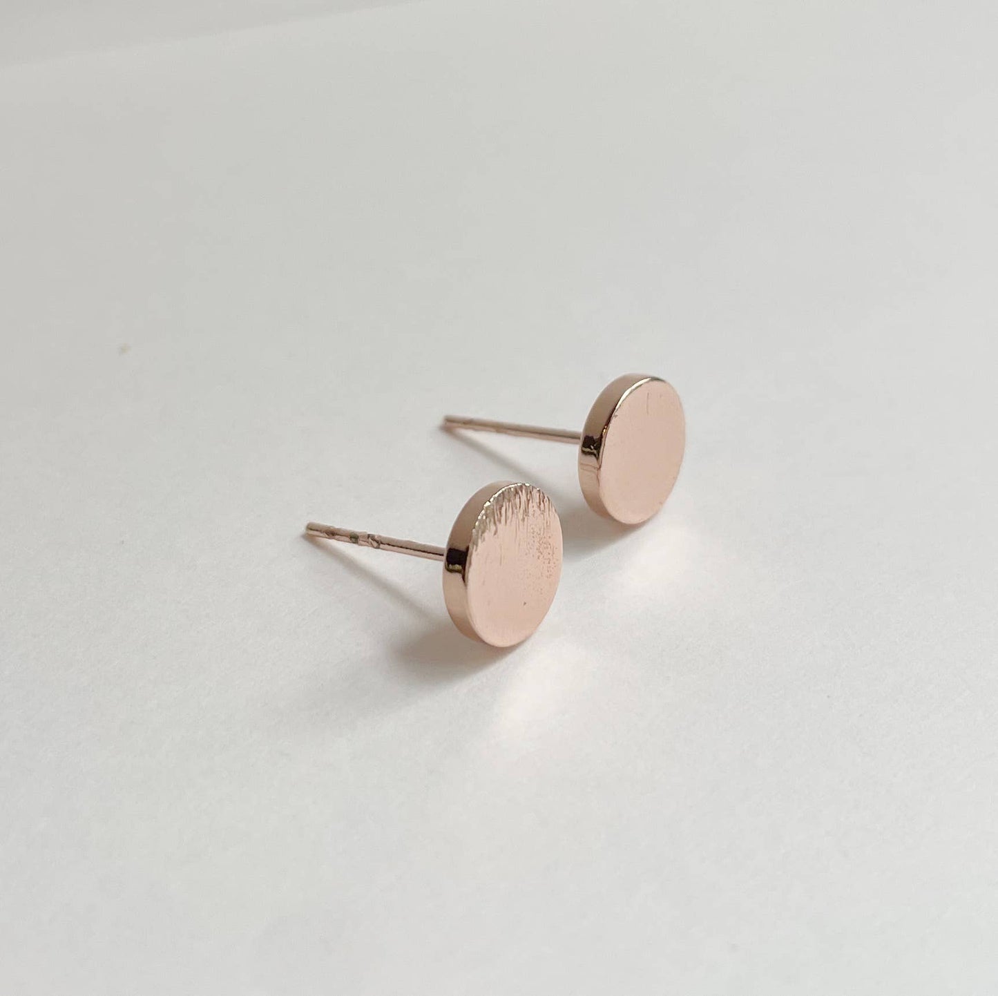 Rose Gold Stud Earrings - Circles