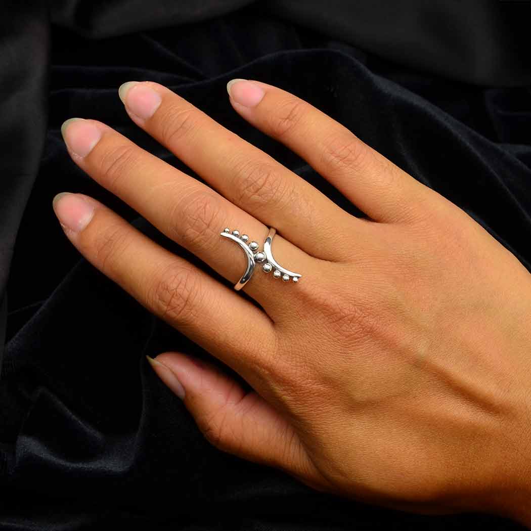 Sterling Silver Curves and Dots Ring