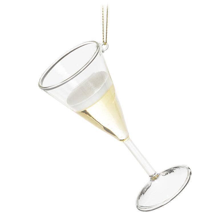 Champagne in Flute Ornament-4"H