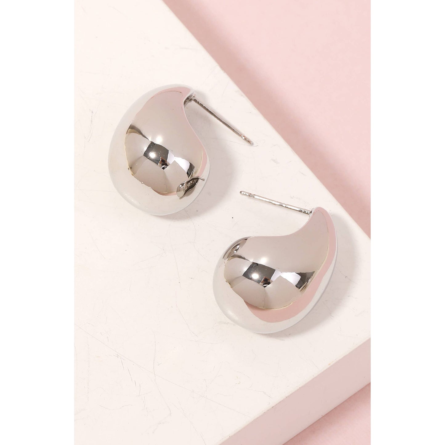 Metallic Teardrop Post Earrings