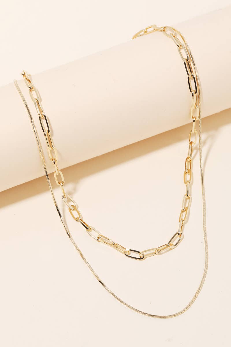 Double Chain Layered Necklace