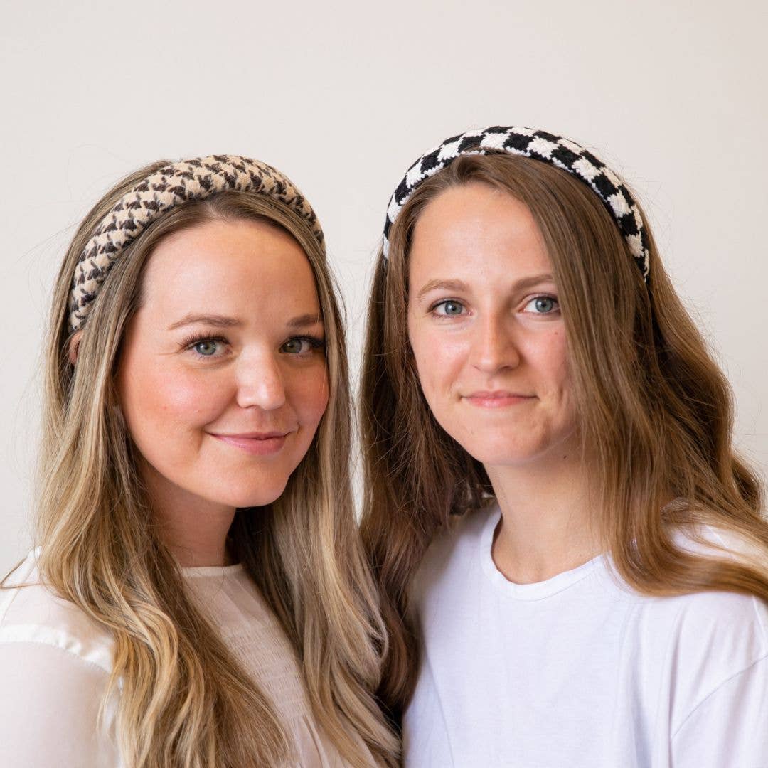 Padded Headband - Black Checkered