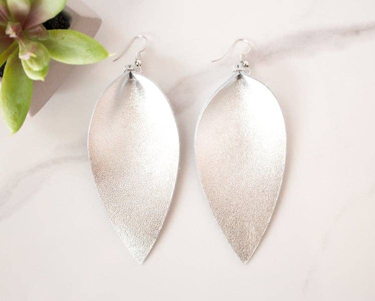 Leather Petal Earrings