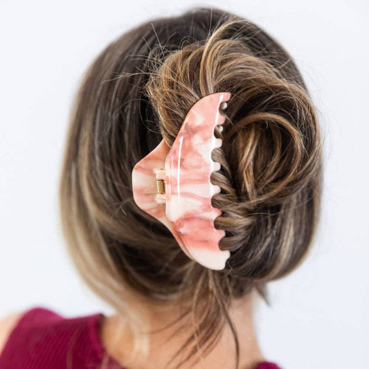 Large Claw Clip - Dusty Rose Marble