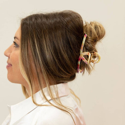 Looped Claw Clip - Hot Pink | Sturdy hair clip
