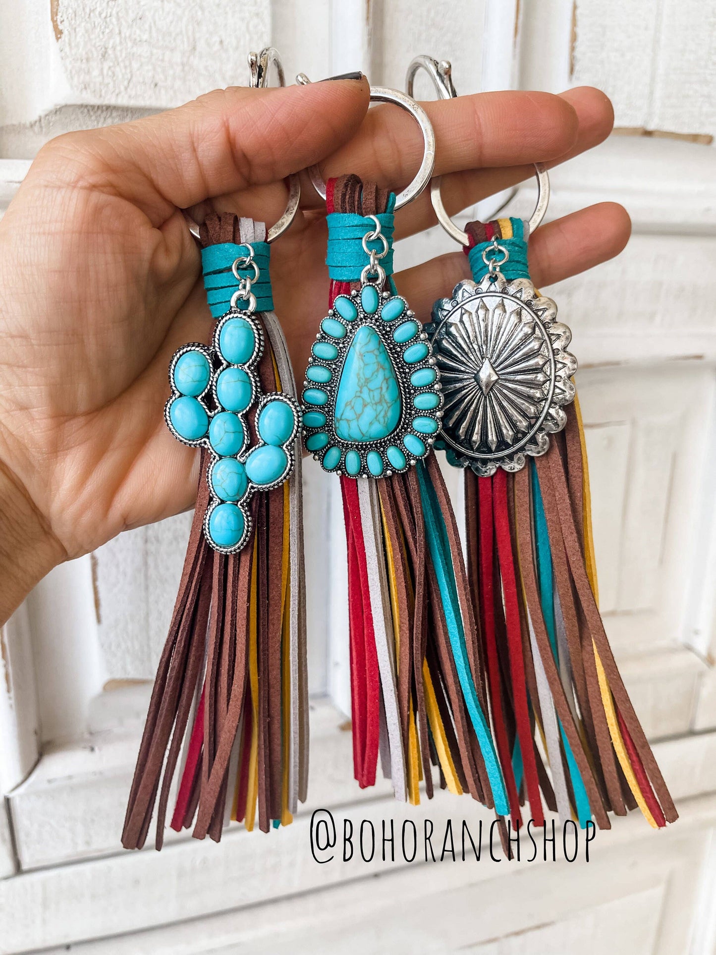 Turquoise Tassel Keychain